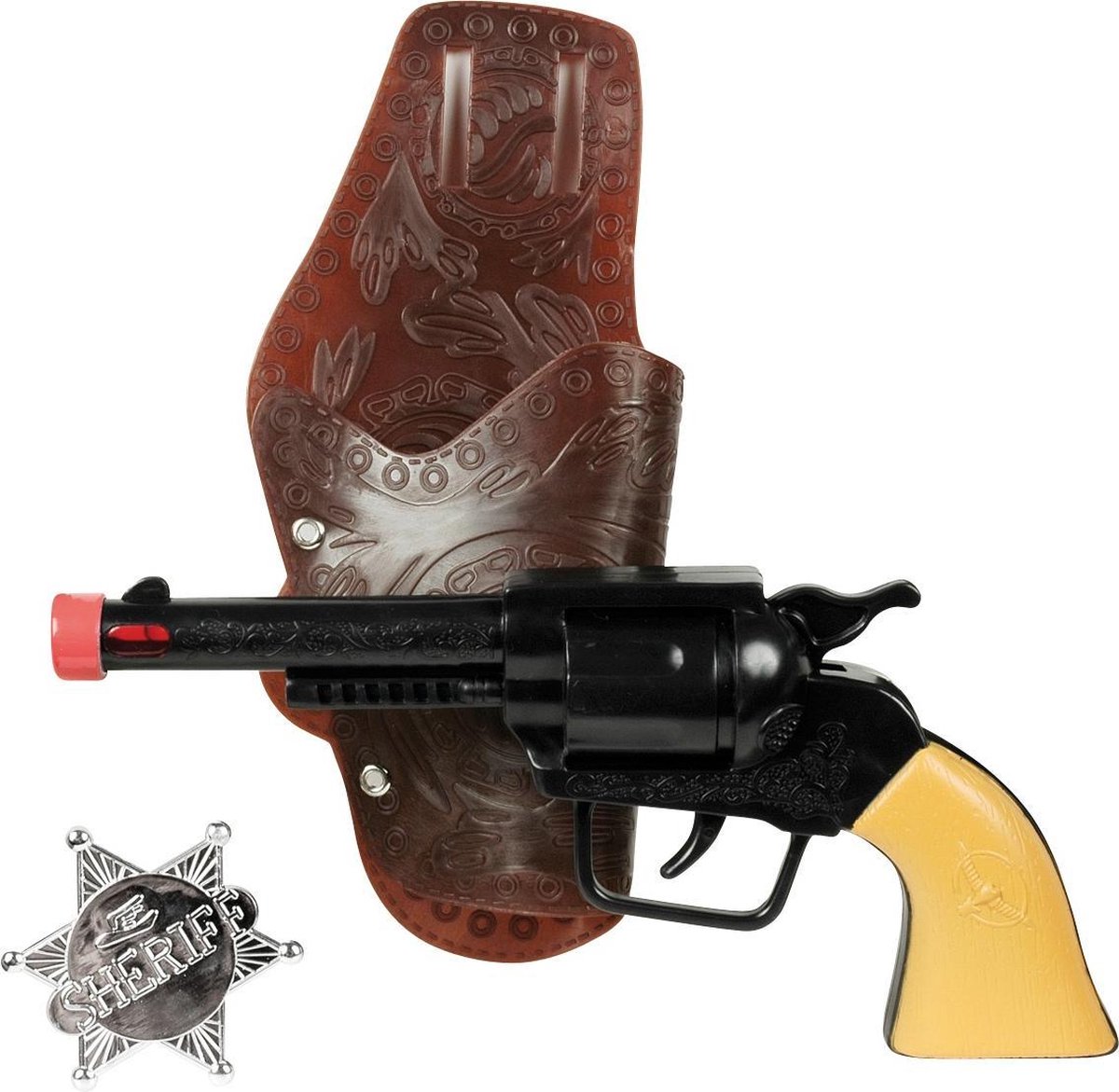 Johntoy Wild West speelset Revolver/bruin 23 cm - Zwart