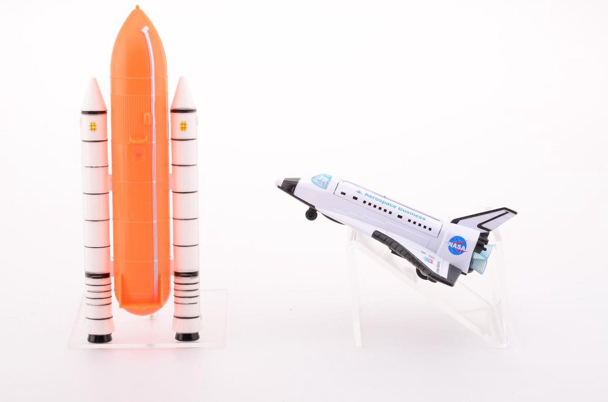 Johntoy space shuttle met licht en geluid 20 cm - Wit