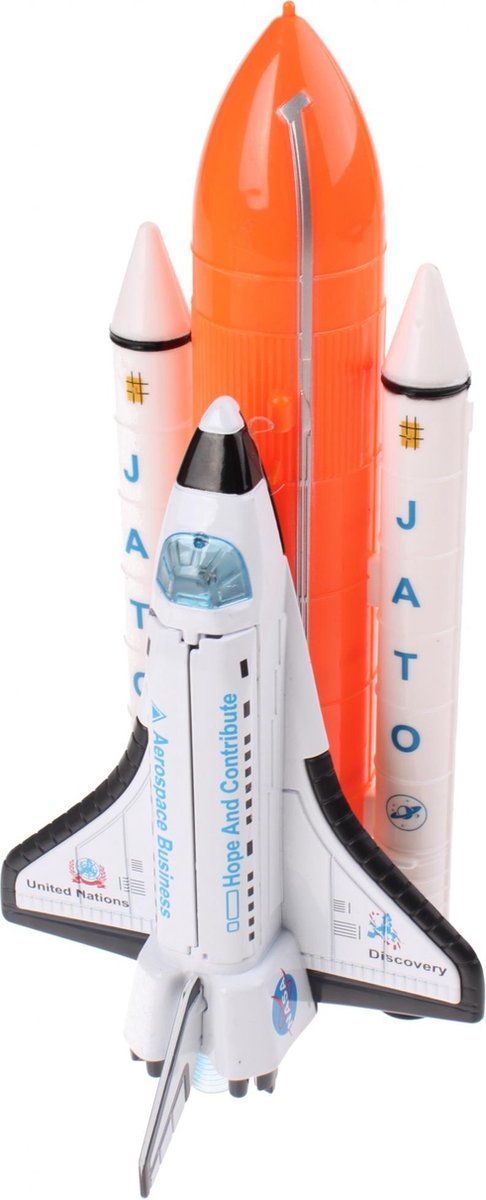 Johntoy space shuttle met licht en geluid 20 cm - Wit