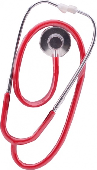 Johntoy metalen dokters stethoscoop - Rood