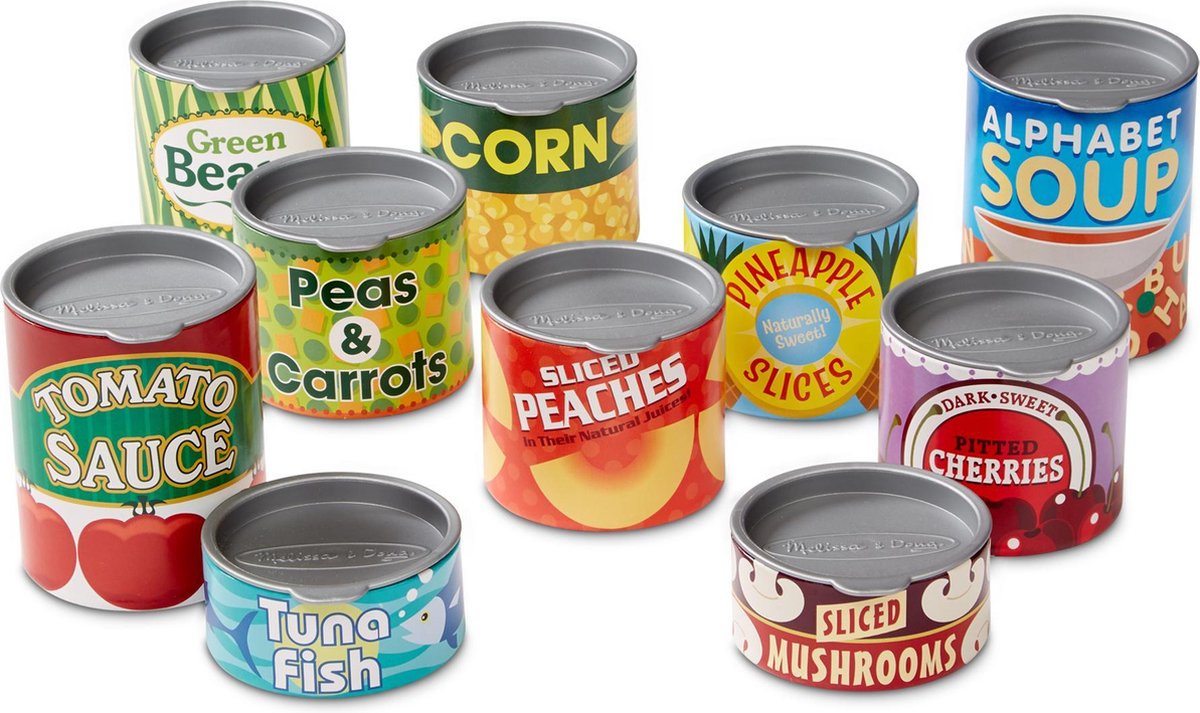 Melissa & Doug voedsel in blikken 10 delig