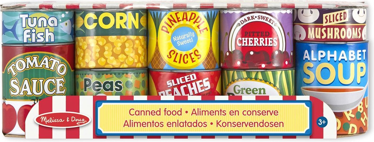 Melissa & Doug voedsel in blikken 10 delig