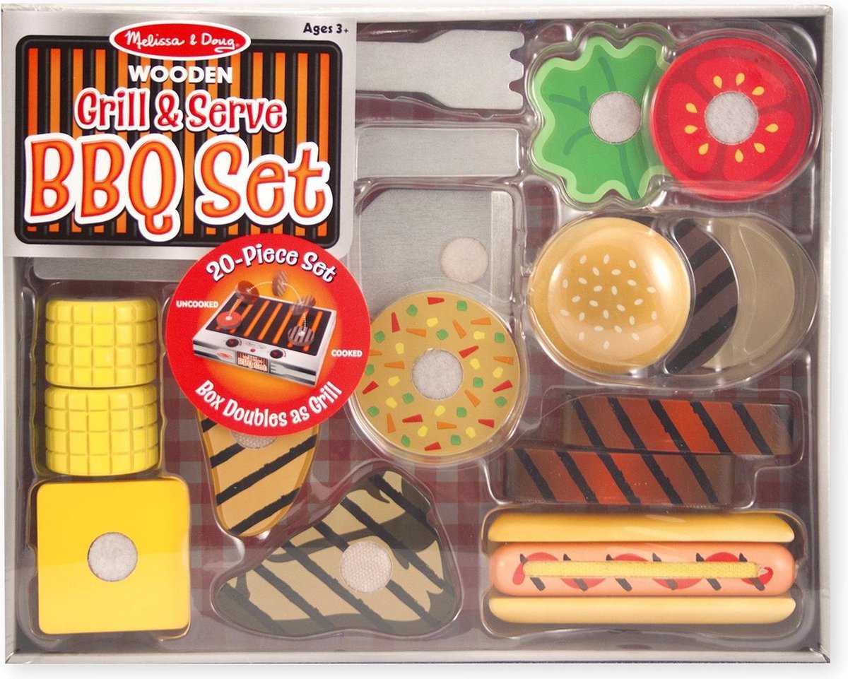 Melissa & Doug barbecue set 20 delig