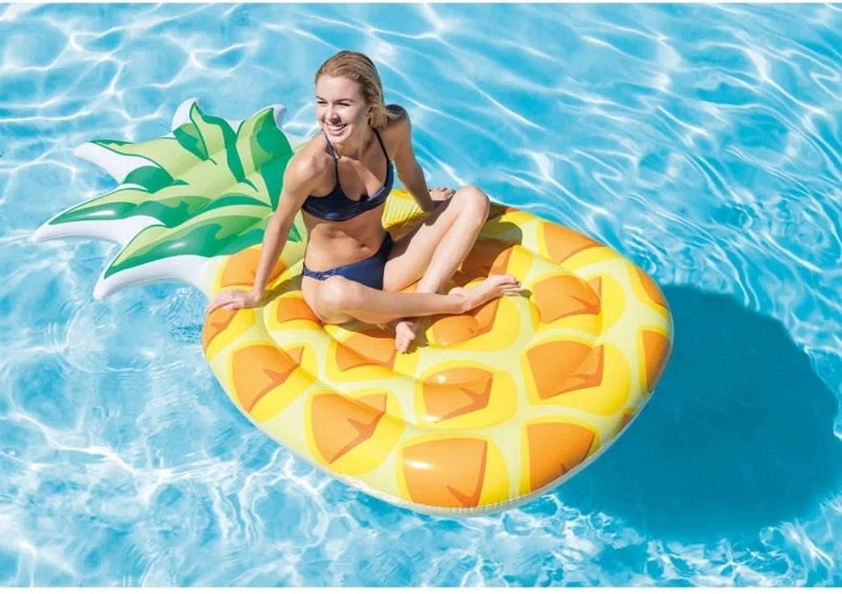 Intex luchtbed ananas 216 x 124 cm - Geel