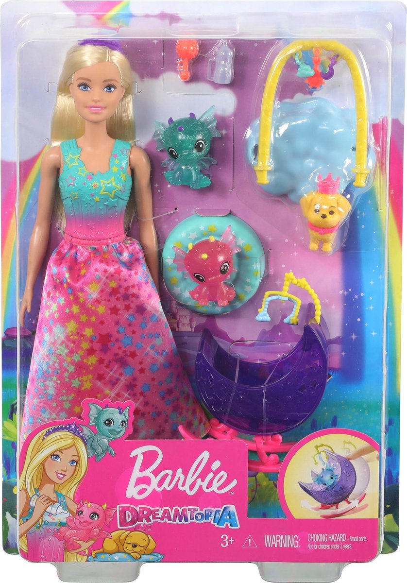 Mattel Barbie tienerpop Dreamtopia Pets 30 cm 10 delig - Roze