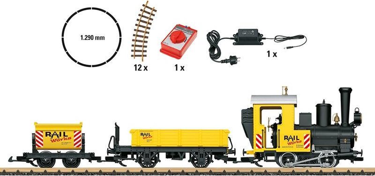 LGB startset bouwplaatstrein 230V G spoor 680 mm - Geel