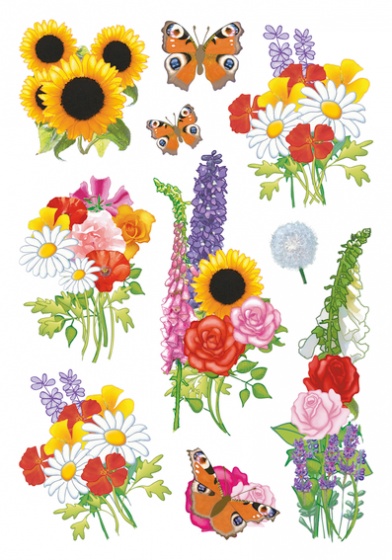 Haza Original etiketten 10 stuks 16 x 9 cm bloemen & vlinders