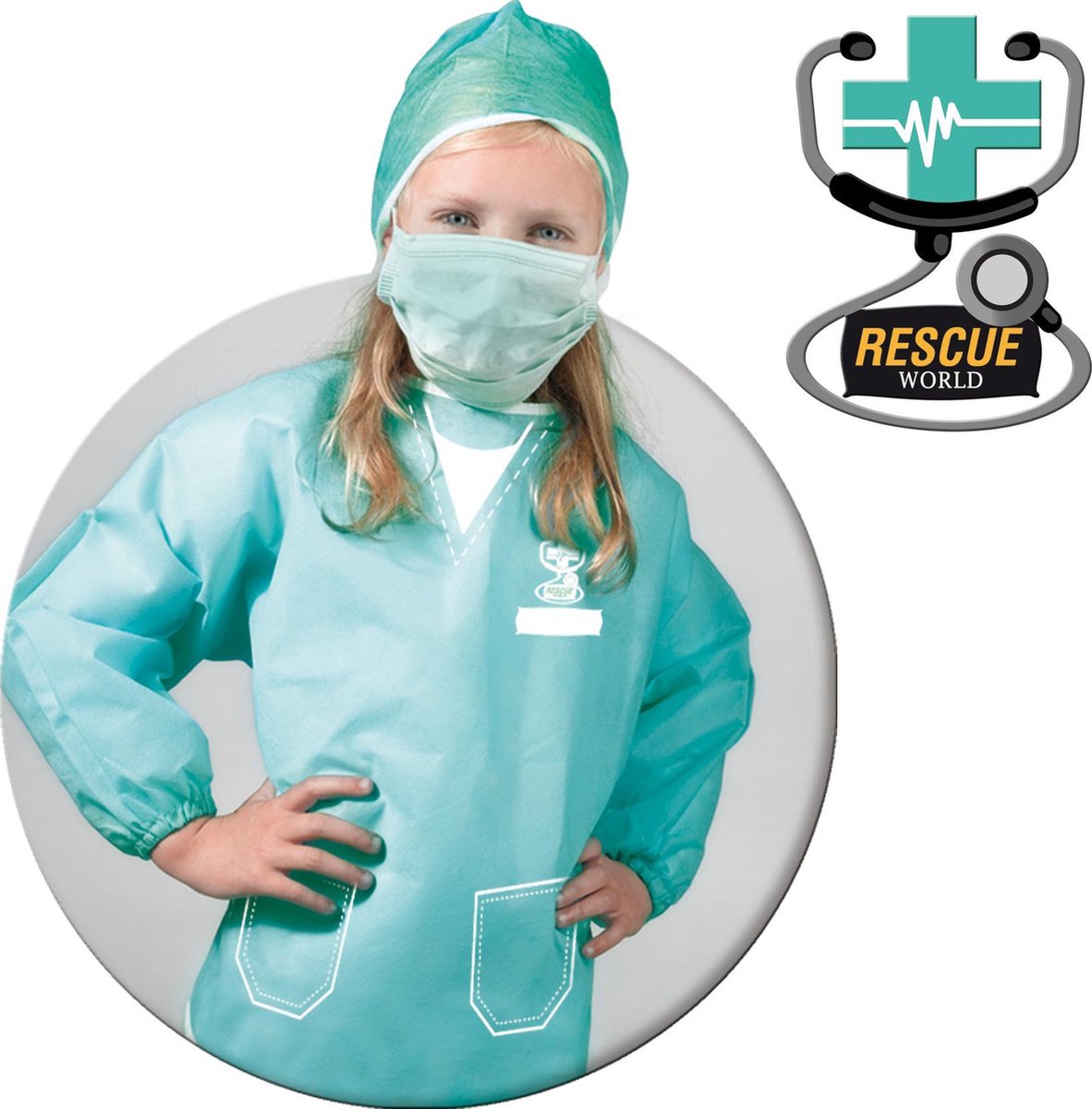 Ses Clowny Rescue world verkleedset chirurg 3 delig - Groen