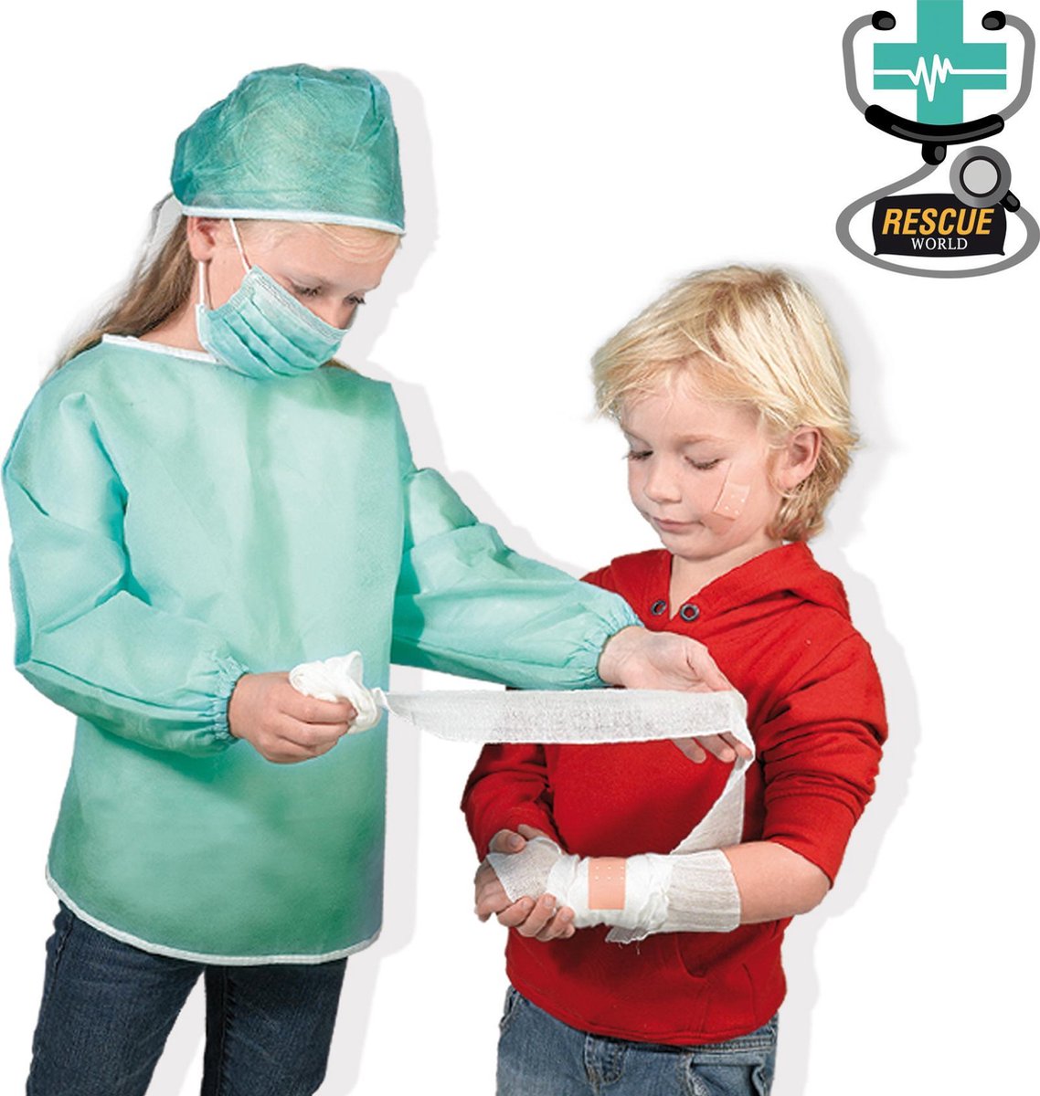 Ses Clowny Rescue world verkleedset chirurg 3 delig - Groen