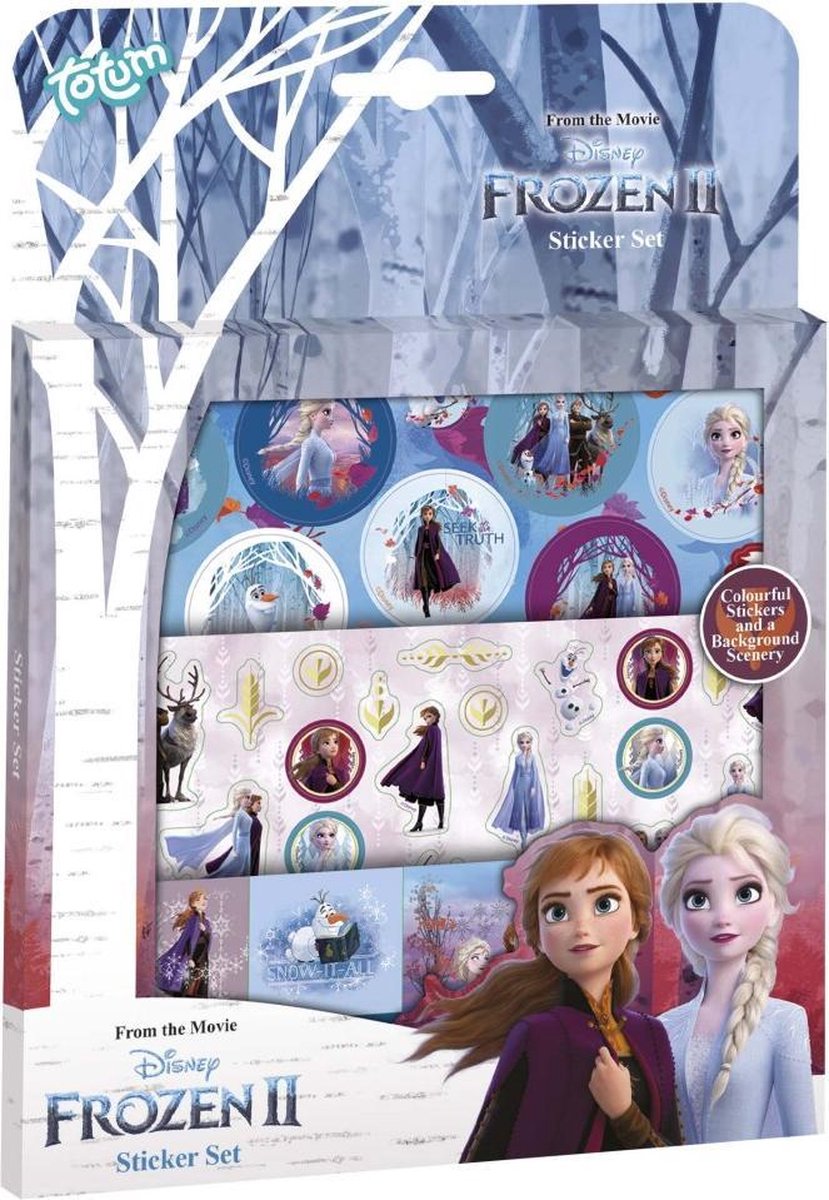 Totum stickerset Frozen 2 Anna & Elsa 45 delig - Blauw