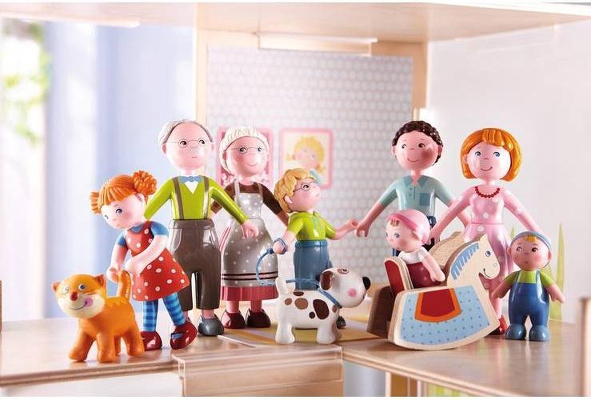 HABA Little Friends poppenhuispop Opa Kurt meisjes 12 cm/groen - Bruin