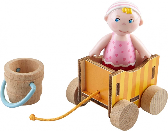 HABA Little Friends poppenhuispop Baby Nora 12 cm/bruin - Roze