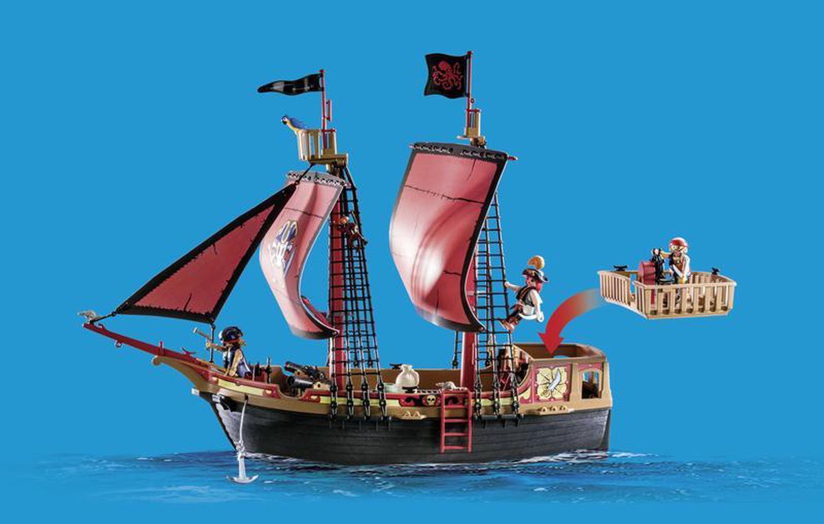 Playmobil Pirates Piratenschip (70411) - Rood