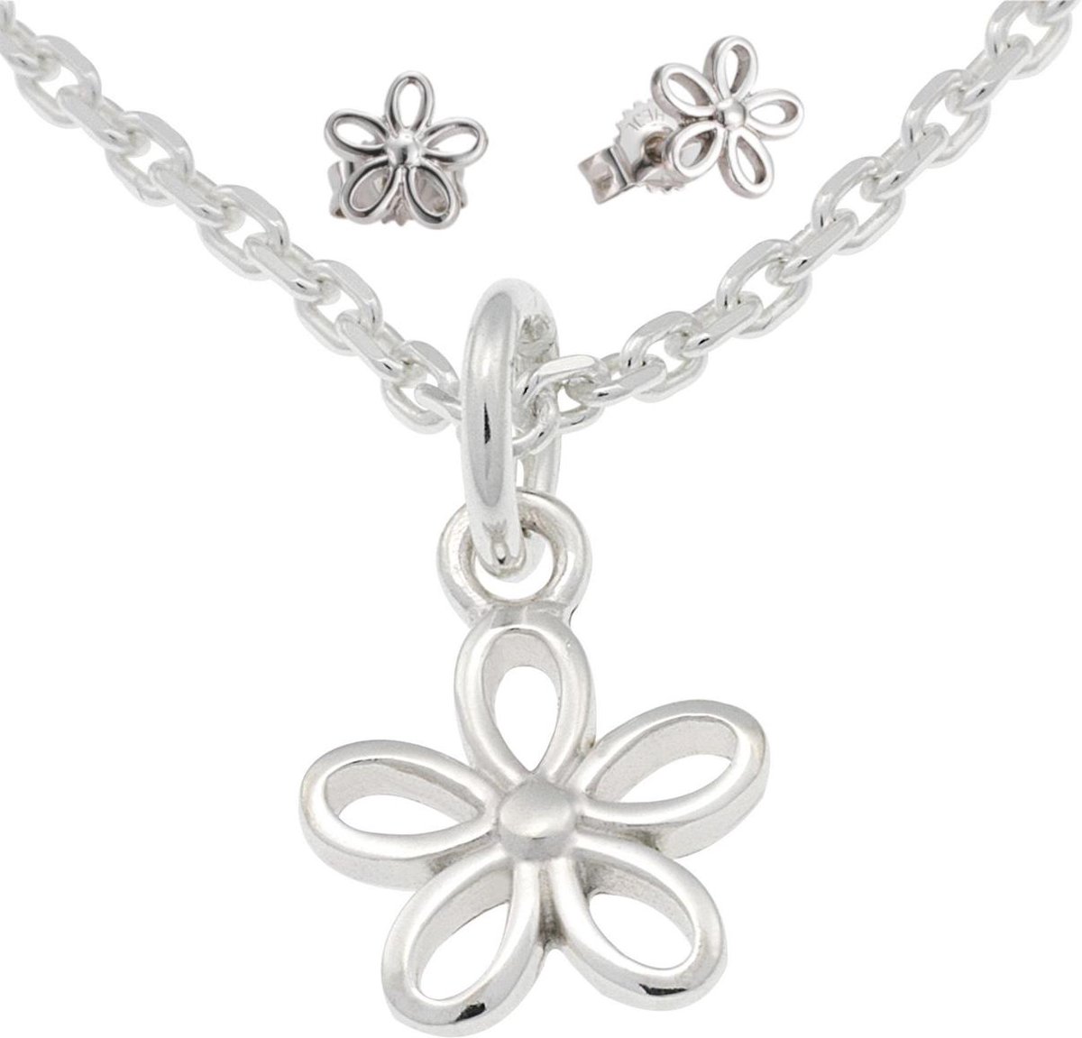 Small Foot sieradenset bloem zilver 3 delig