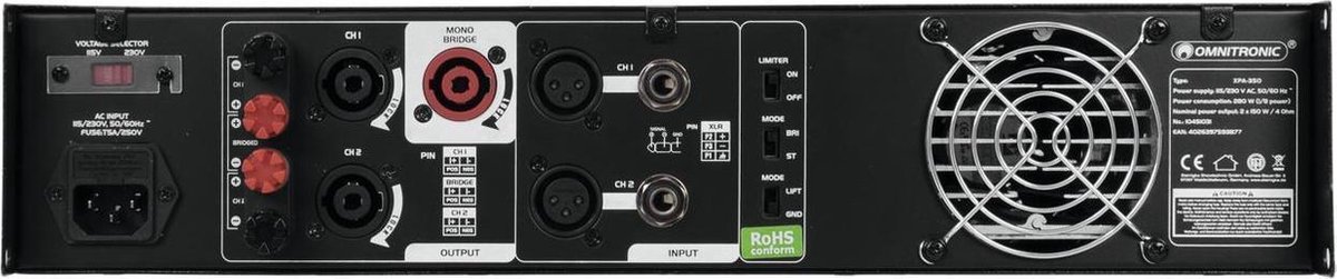 Omnitronic XPA-350 klasse AB versterker