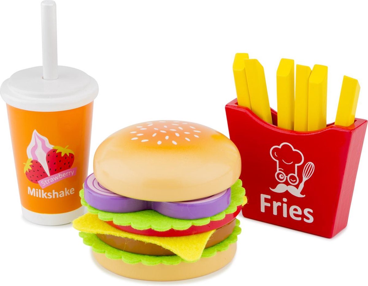 New Classic Toys fast food set junior hout 17 delig