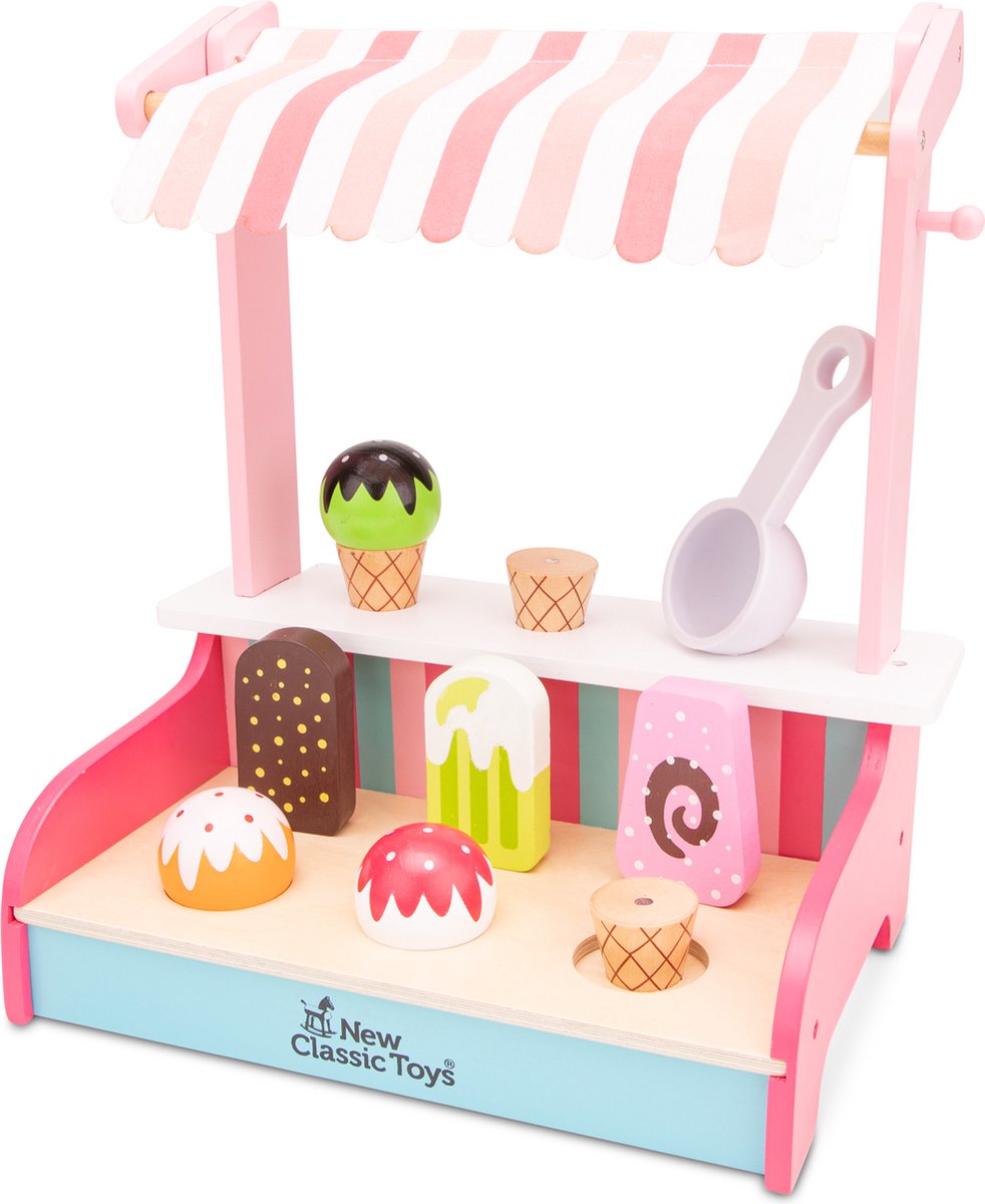 New Classic Toys ijskraam junior 30 x 30 cm hout 5 delig - Roze