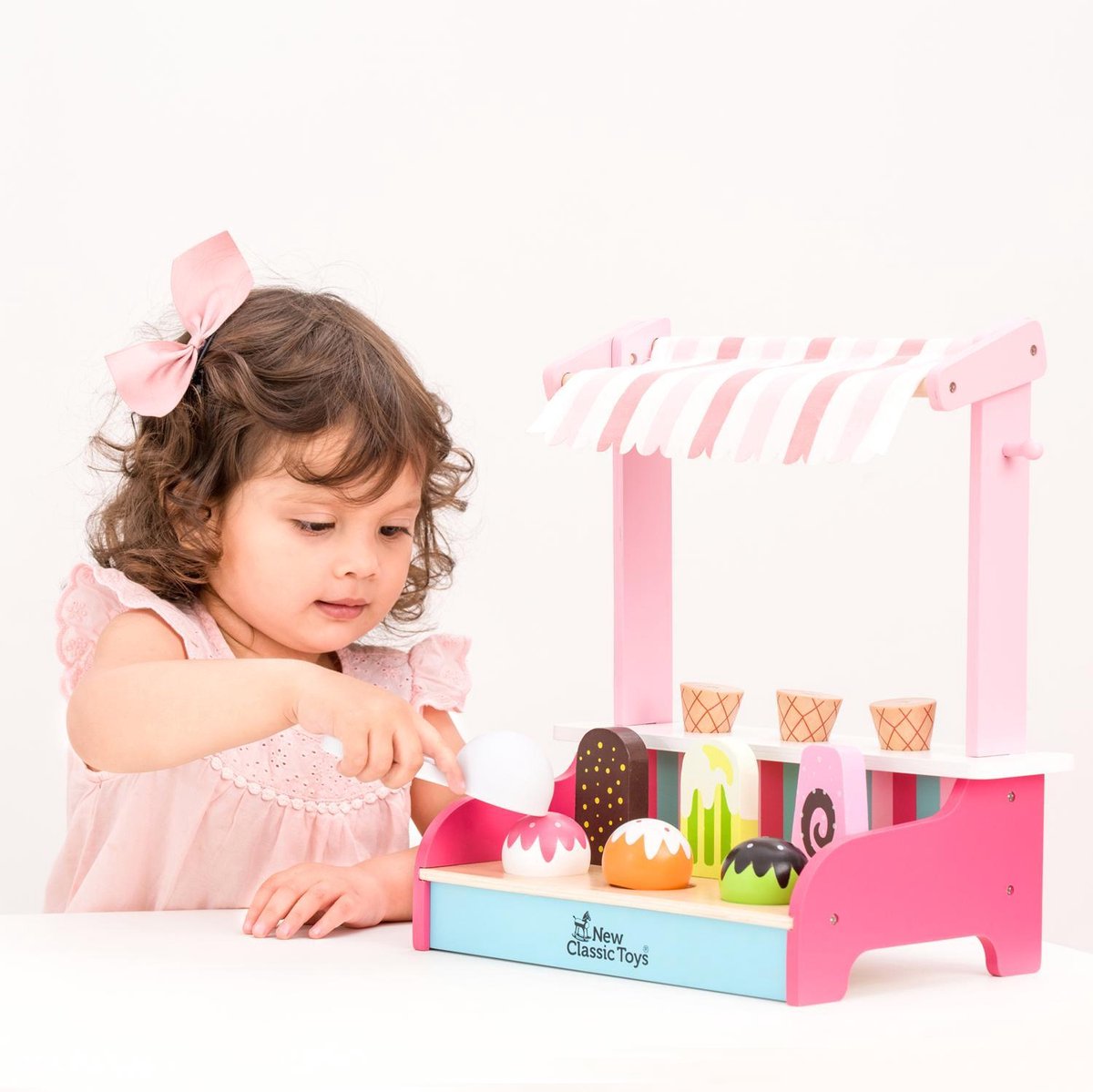 New Classic Toys ijskraam junior 30 x 30 cm hout 5 delig - Roze