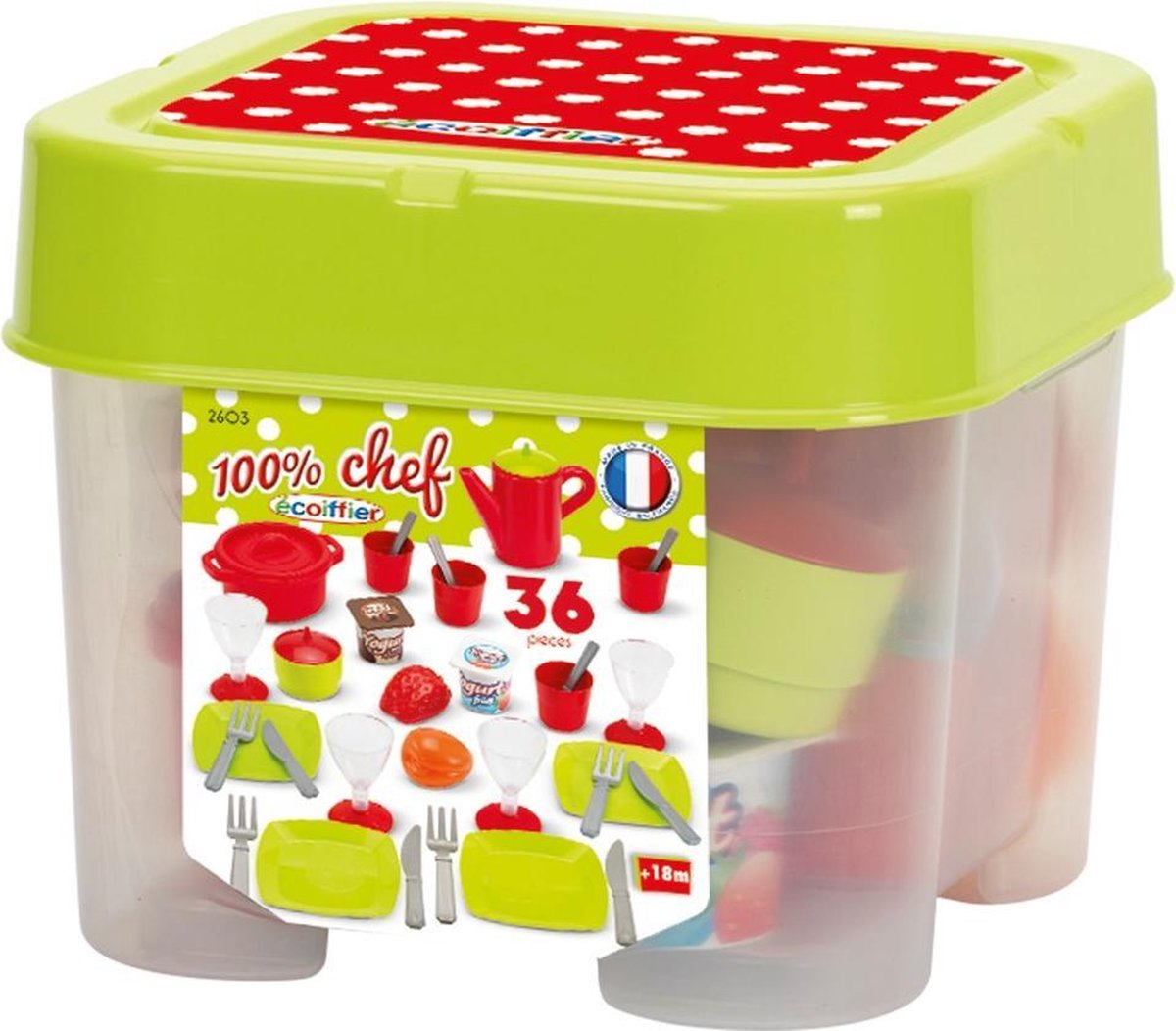 Ecoiffier écoiffier 100% Chef: servies set 36 delig