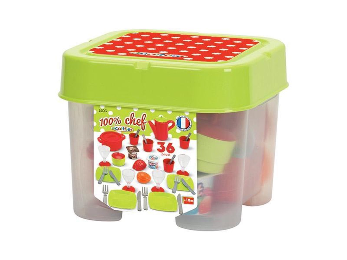Ecoiffier écoiffier 100% Chef: servies set 36 delig