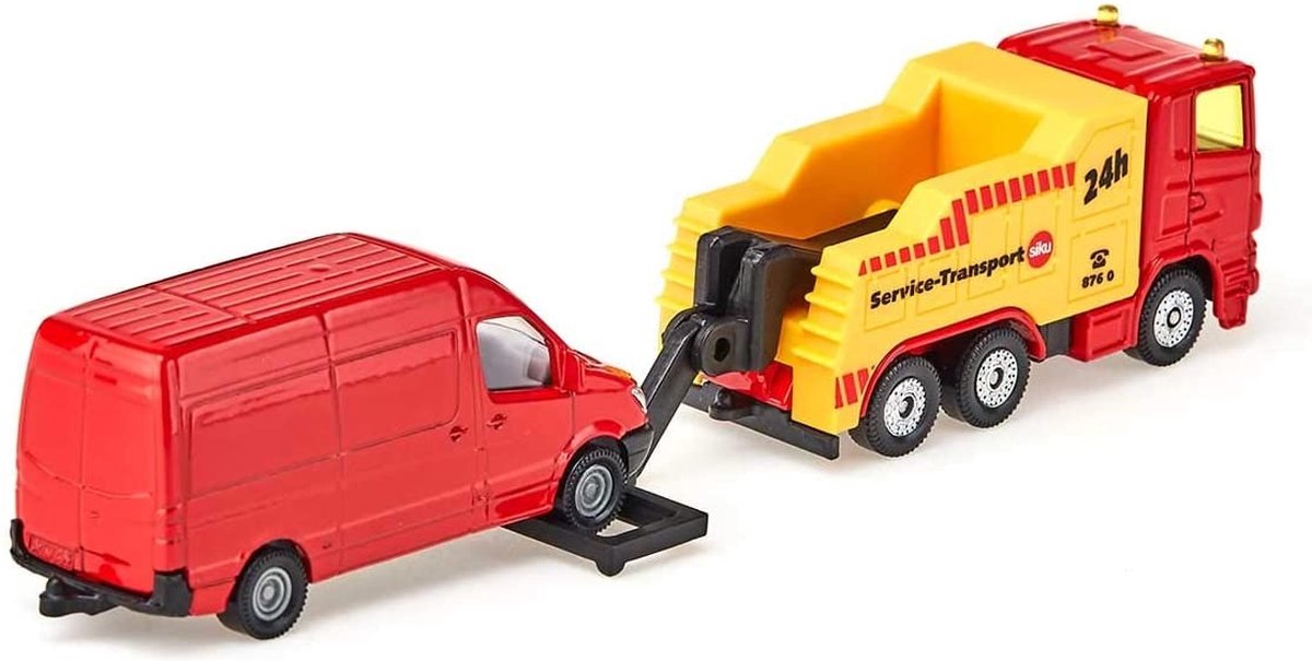 Siku bergingsvrachtwagen met personenbusje rood/ (1667) - Geel