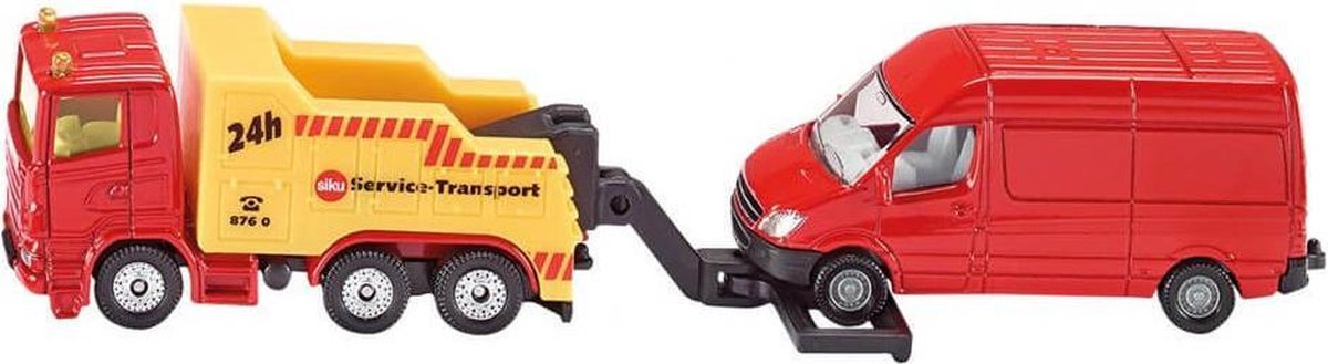 Siku bergingsvrachtwagen met personenbusje rood/ (1667) - Geel
