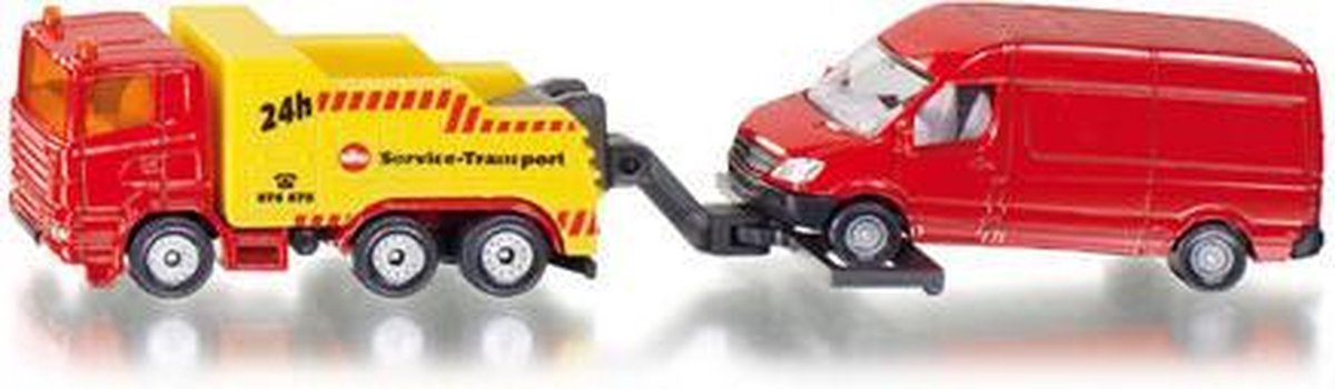 Siku bergingsvrachtwagen met personenbusje rood/ (1667) - Geel