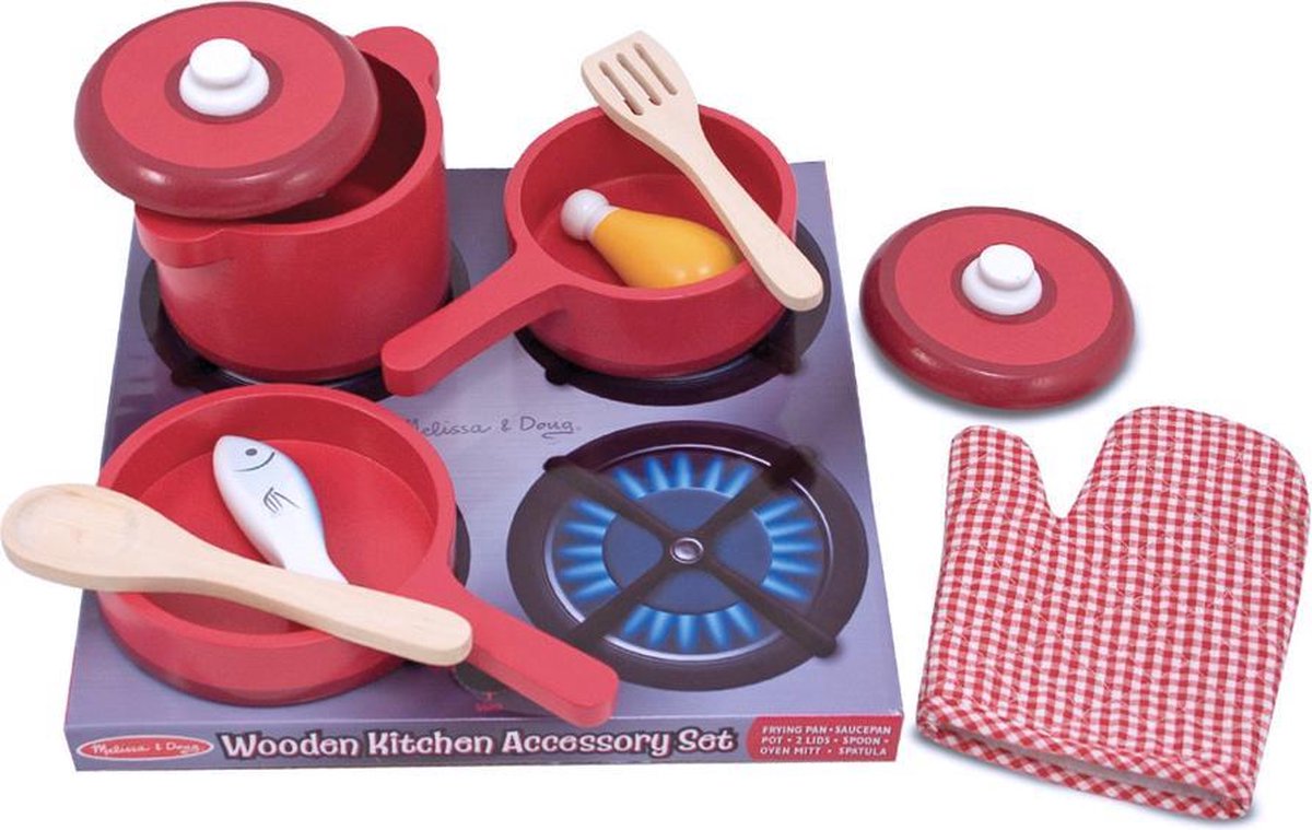 Melissa & Doug Pannenset rood 8 delig