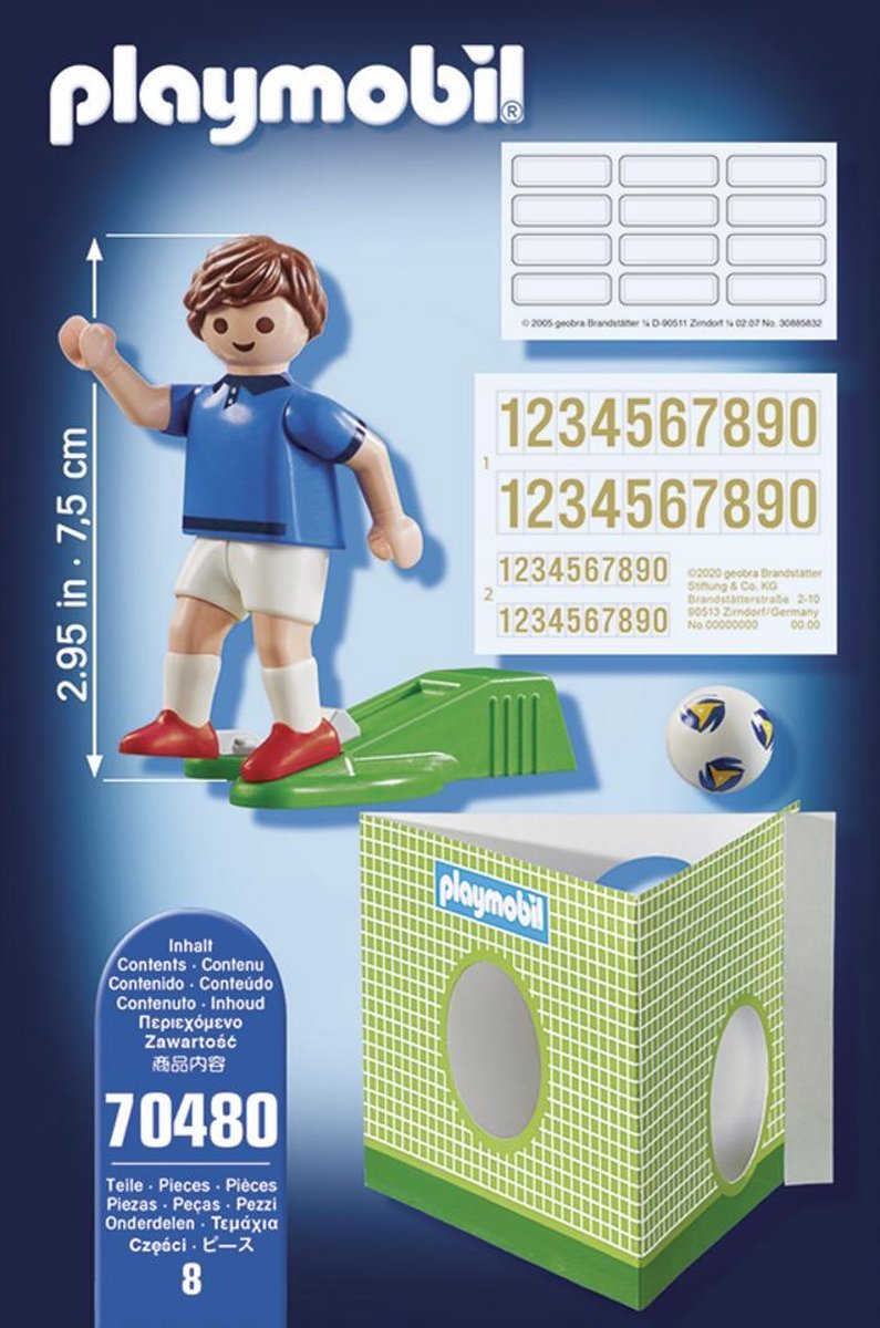 Playmobil voetbalspeler Frankrijk A junior 8 delig