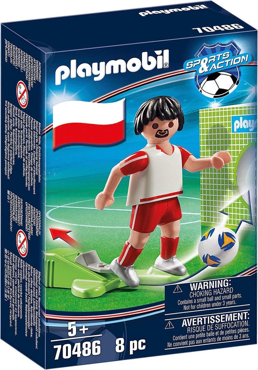 Playmobil voetbalspeler Polen junior 8 delig