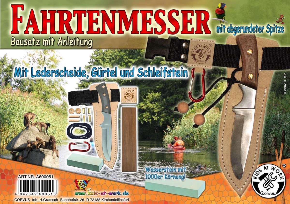 Kids At Work zelfbouw mes met houder en riem (A600051)