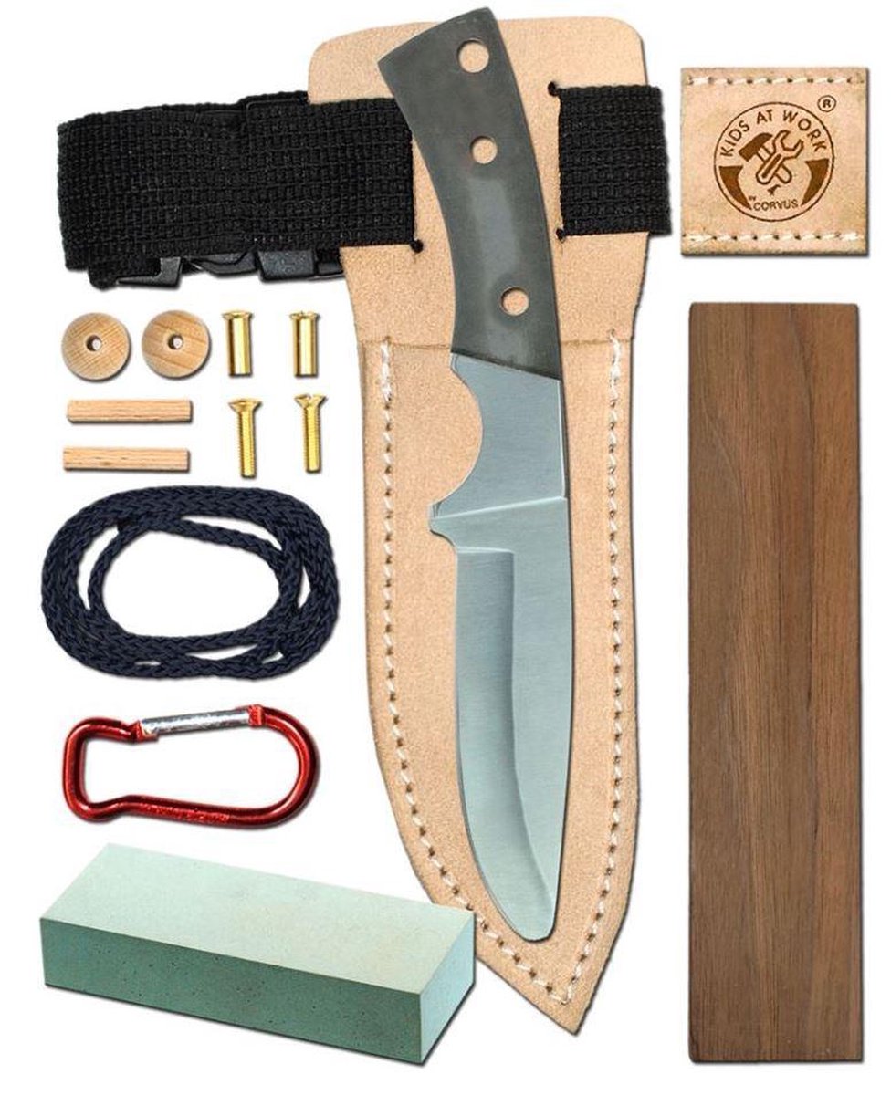Kids At Work zelfbouw mes met houder en riem (A600051)
