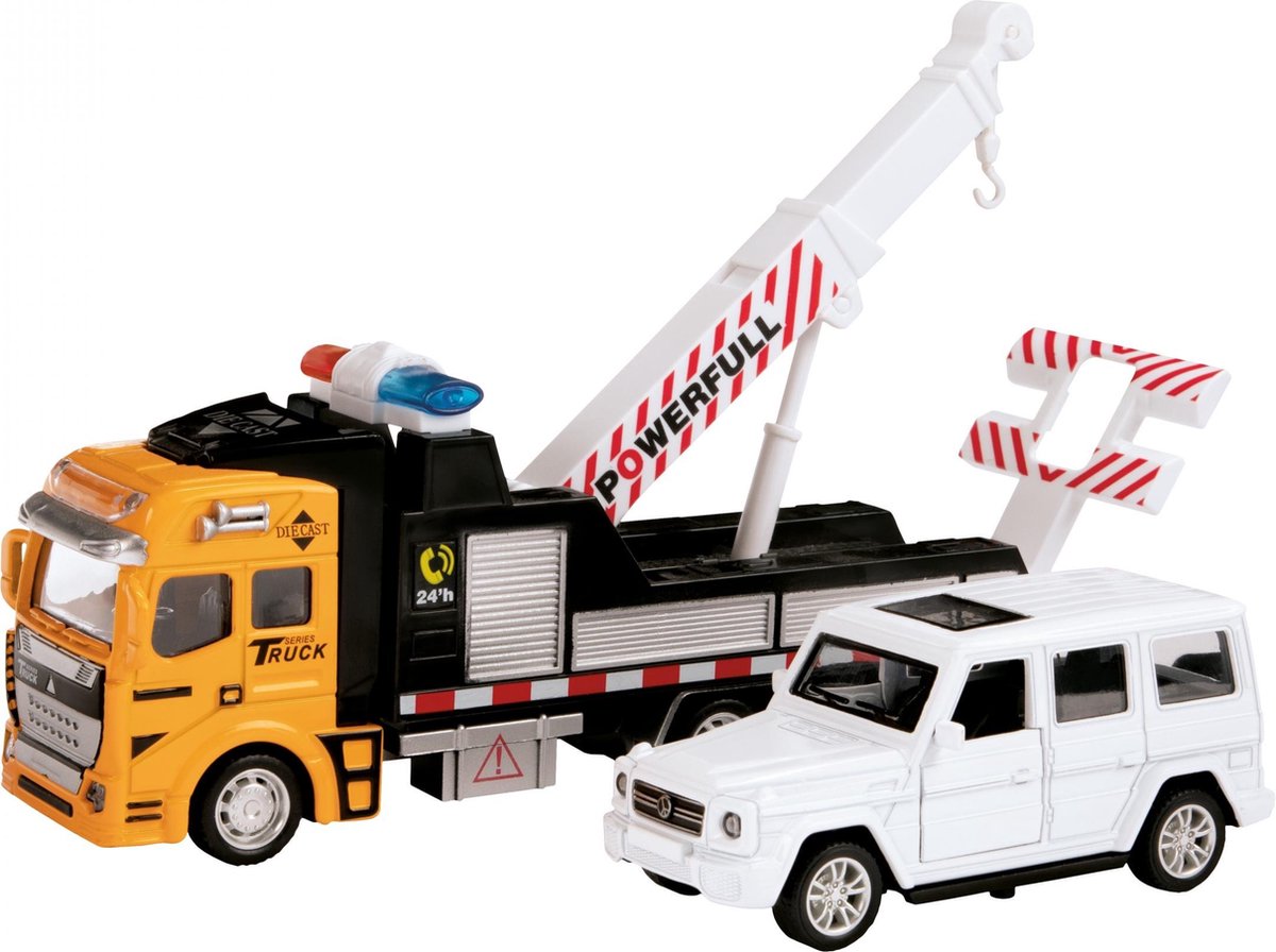 Toi-Toys Toi Toys sleepwagen met auto Metal jongens - Geel