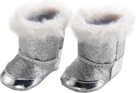 Heless poppenschoenen laarzen 38 45 cm meisjes polyester zilver - Silver