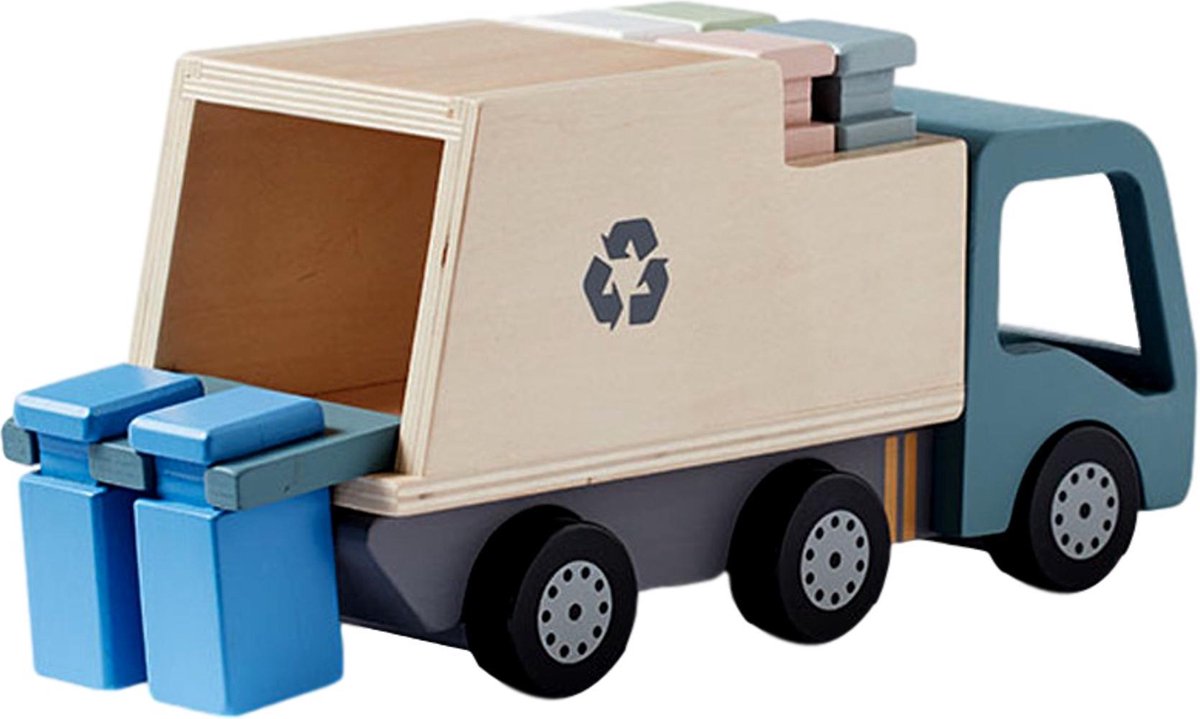 Kid&apos;s Concept vuilniswagen Aiden junior 27 x 10 x 13.5 cm hout 7 delig