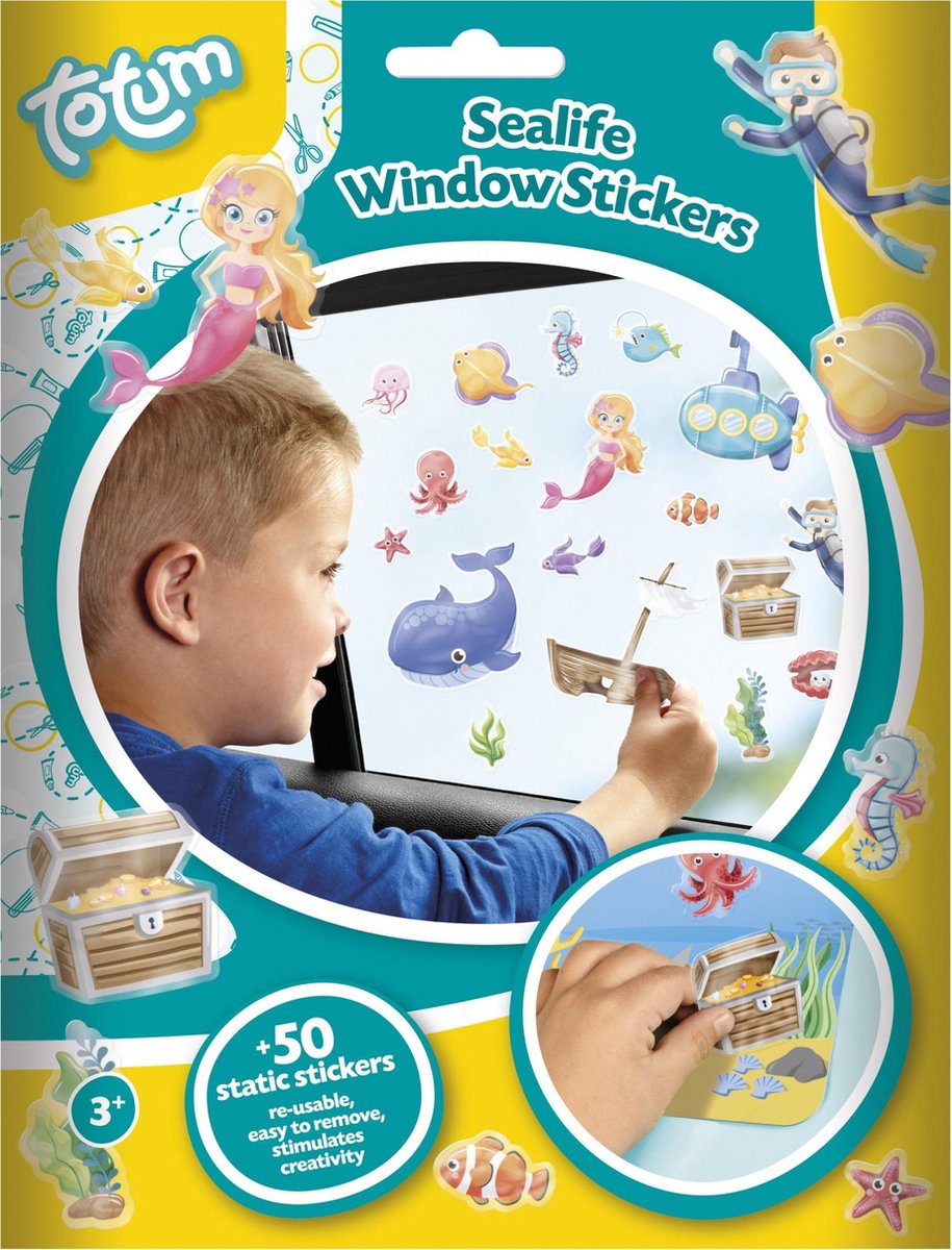 Totum raamstickers oceaan junior 50 stickers