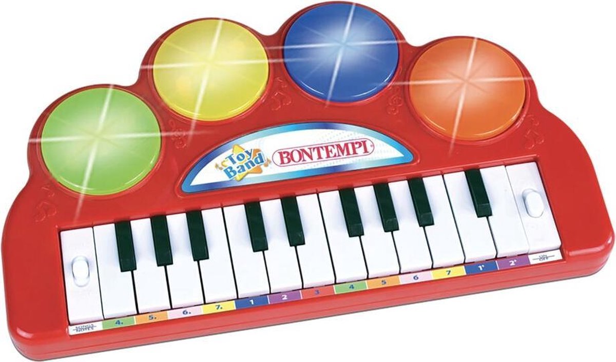 Bontempi keyboard Magic Light 22 toetsen 28 cm - Rood