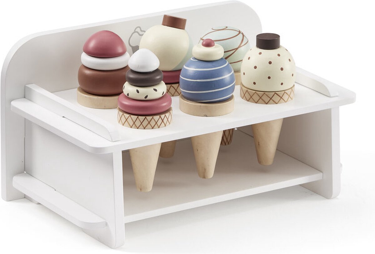 Kid&apos;s Concept houten ijscohouder met ijsjes 7 delig