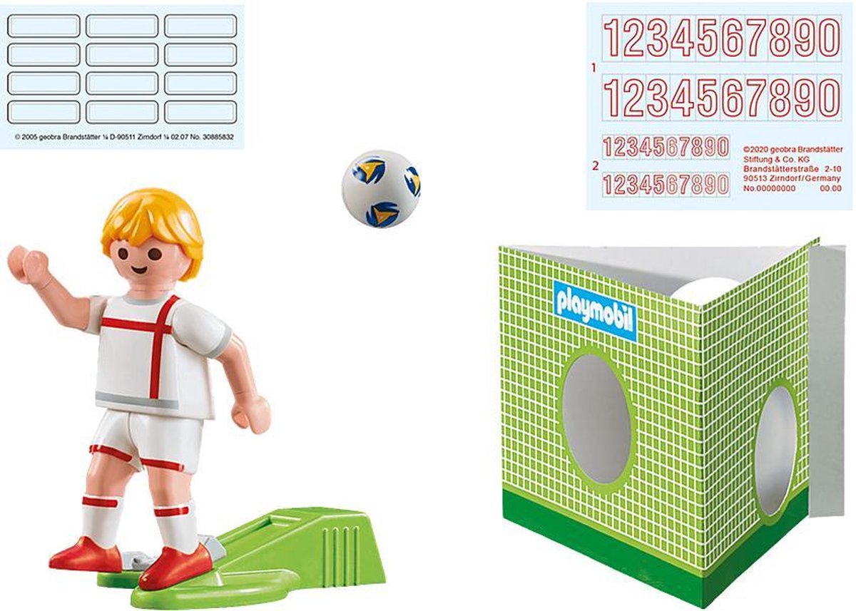 Playmobil voetbalspeler Engeland junior 8 delig