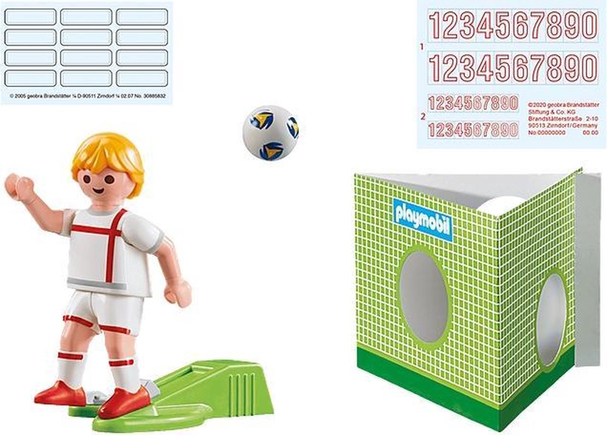 Playmobil voetbalspeler Engeland junior 8 delig