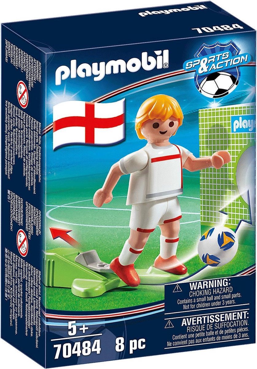 Playmobil voetbalspeler Engeland junior 8 delig