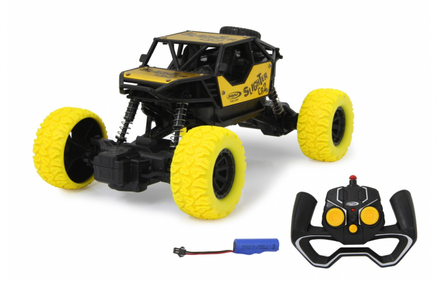 Jamara bestuurbare auto RC Crawler diecast 21 cm - Geel