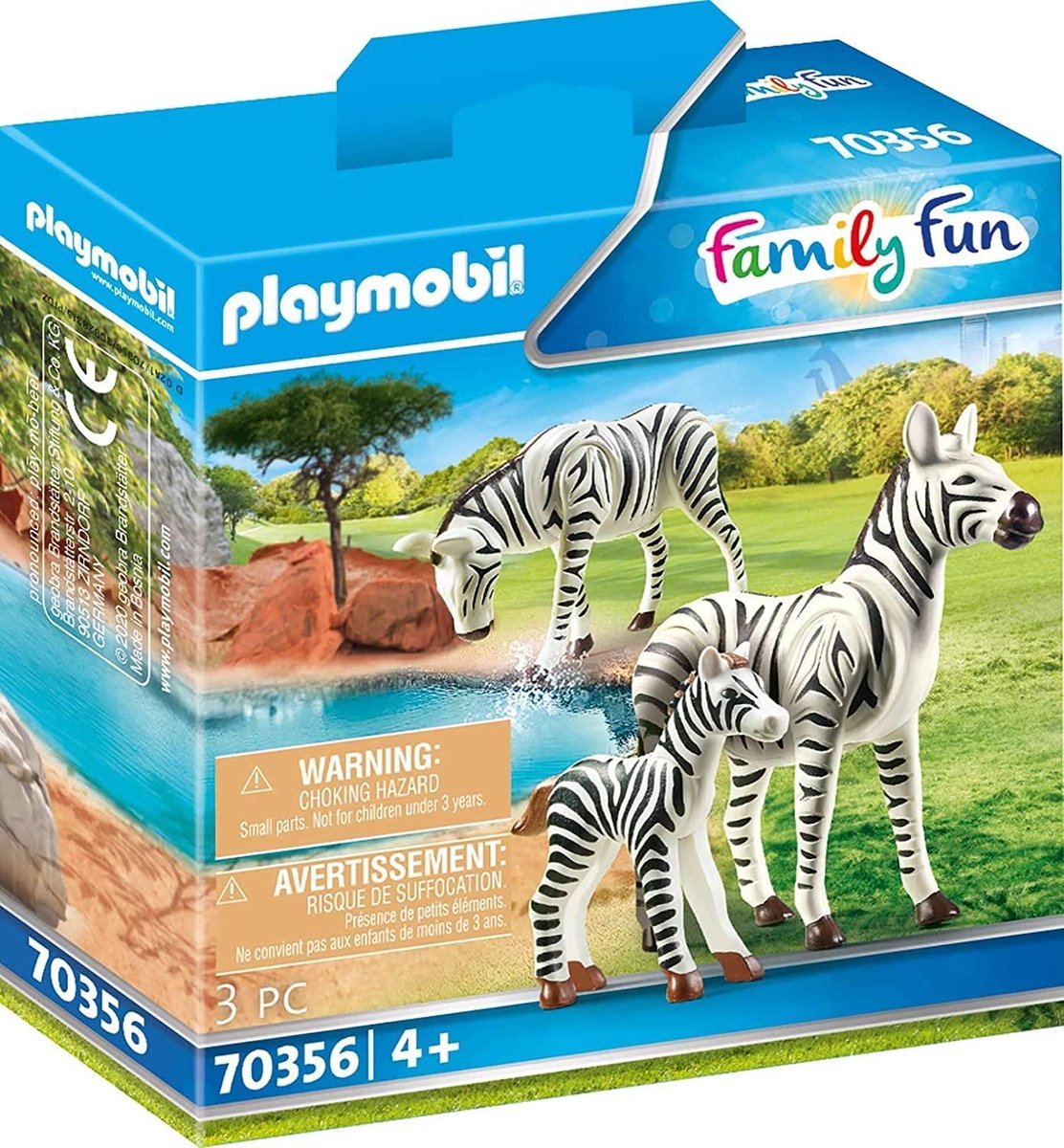 Playmobil Family Fun: 2 zebra&apos;s met baby (70356)