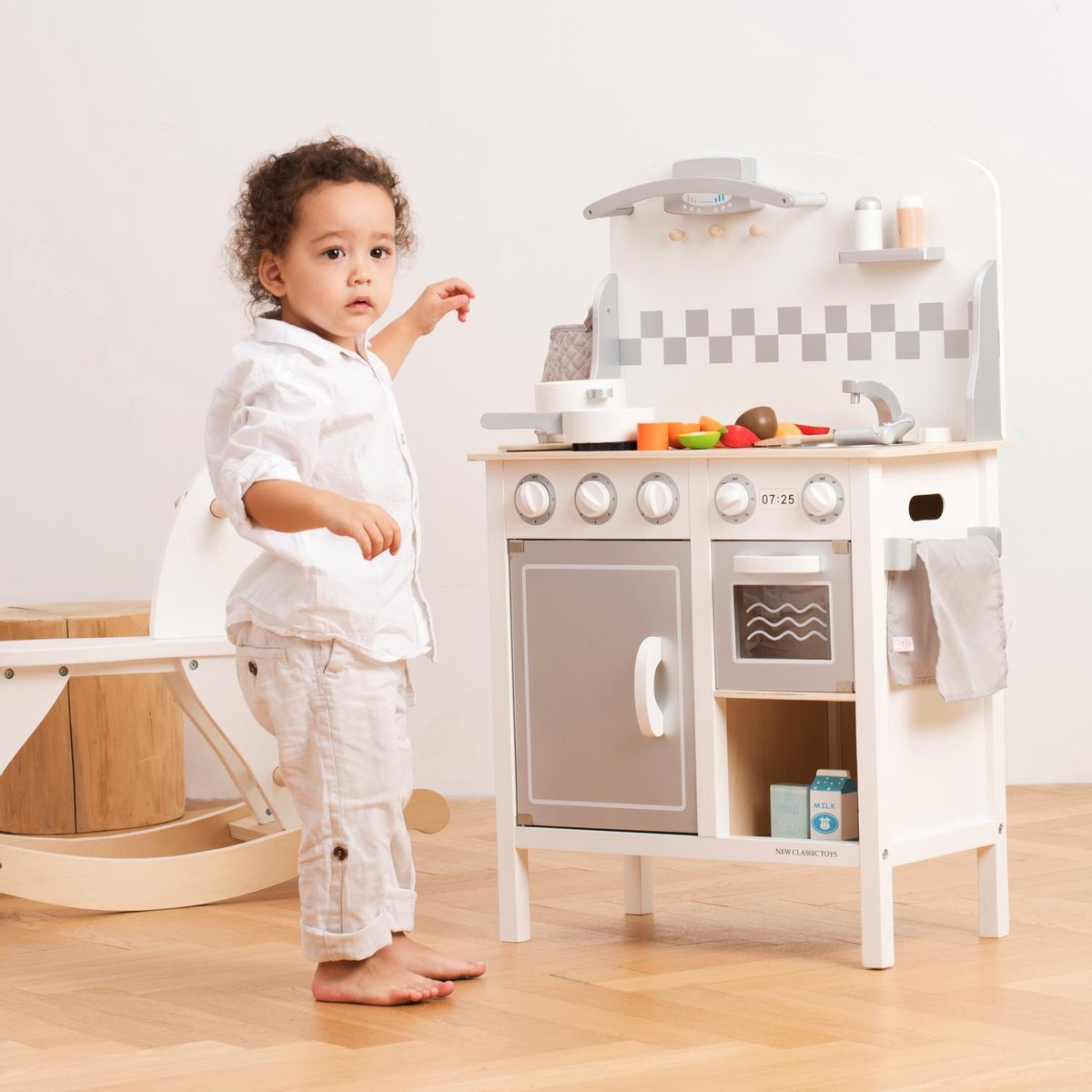 New Classic Toys kinderkeuken junior 78 x 60 cm hout 8 delig - Wit
