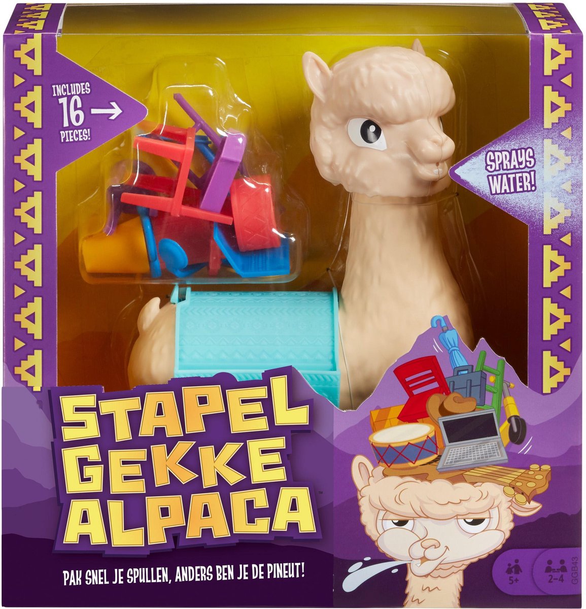 Mattel gezelschapsspel Stapelgekke Alpaca (NL) 16 delig