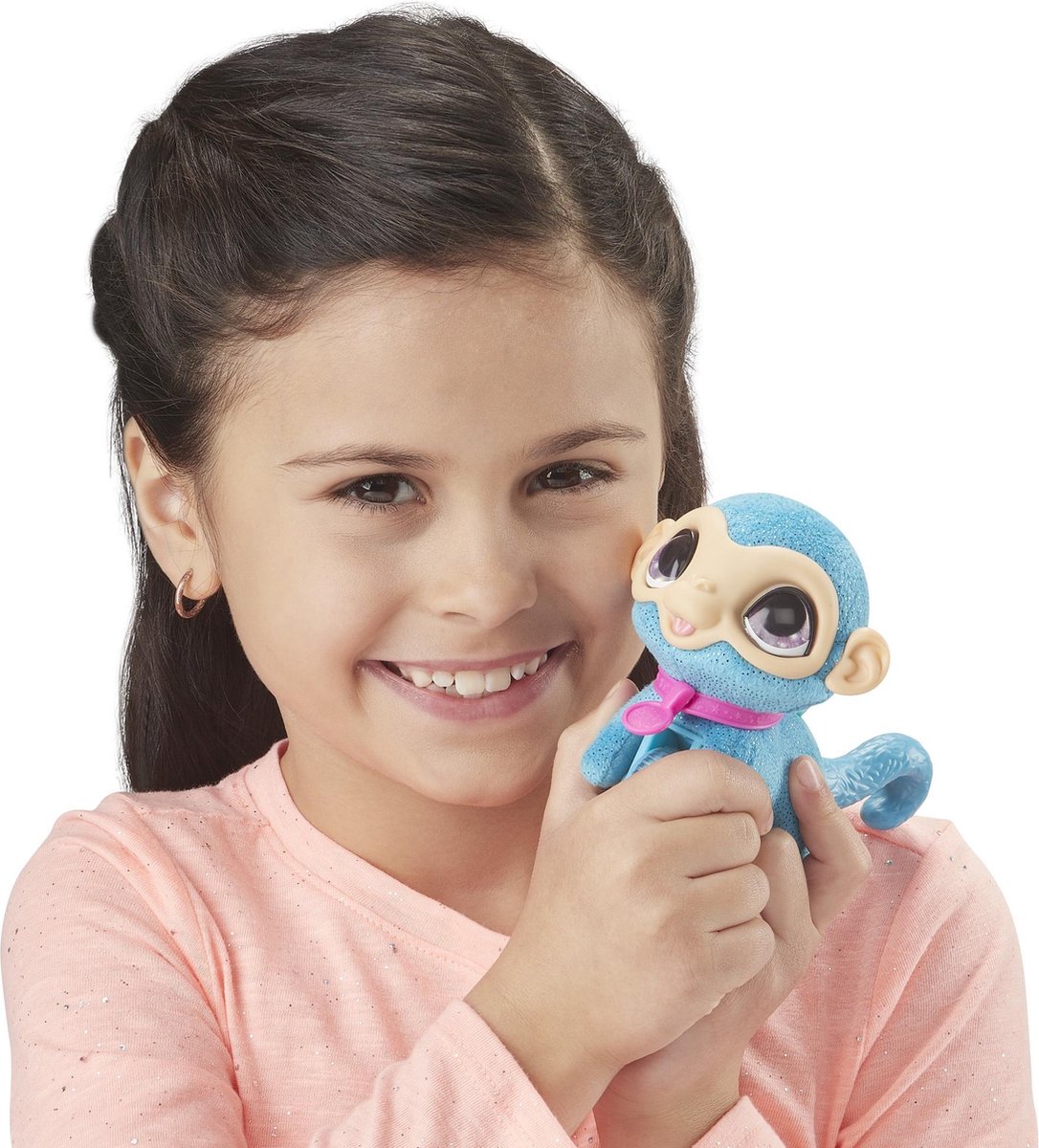 Hasbro FurReal Friends aapje met riem Walkalots Lil Wags 12 cm - Blauw