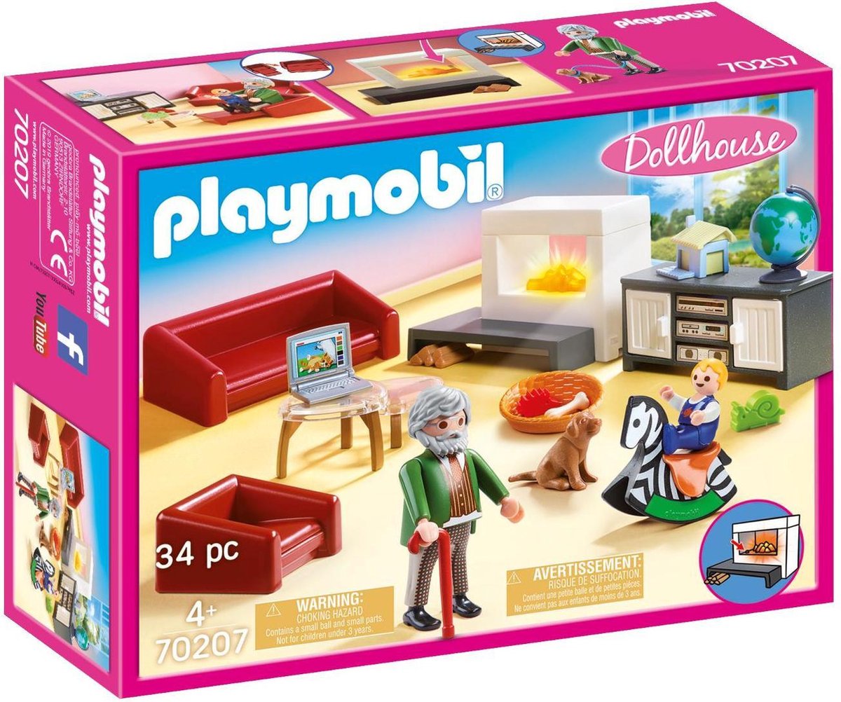 Playmobil Dollhouse Huiskamer met openhaard (70207)