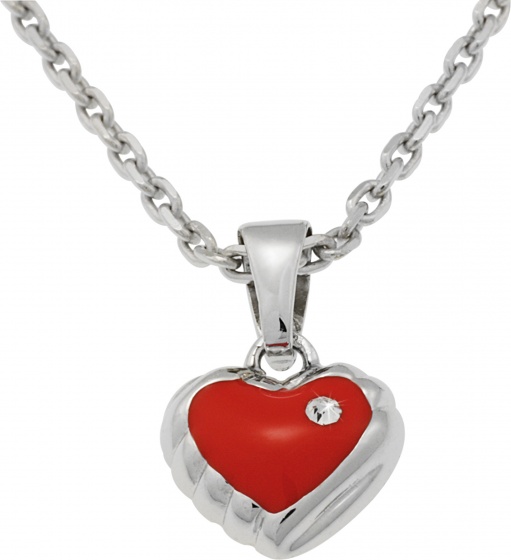 Small Foot ketting met hanger hartje 36 cm zilver - Silver
