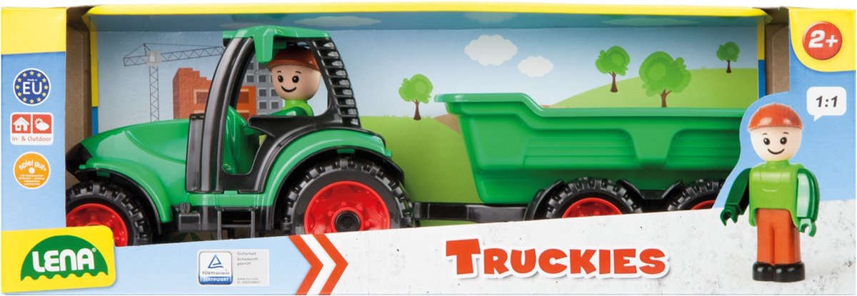 Lena tractor Truckies jongens 36,5 x 10,5 cm/rood - Groen