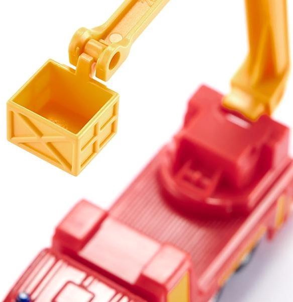 Siku Scania feuerwehr hoogwerker 12 cm staal rood/ (1080) - Geel